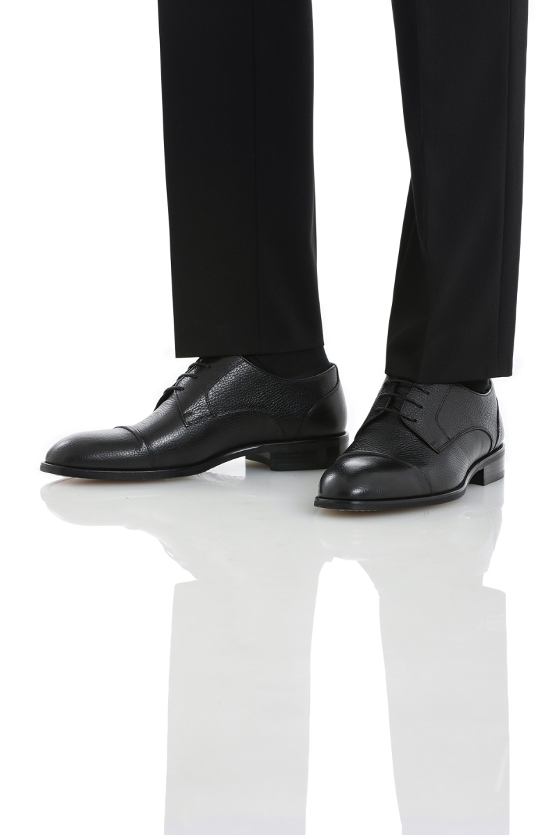 Siyah Klasik Bağcıklı Deri Ayakkabı - Hatem Saykı (1)