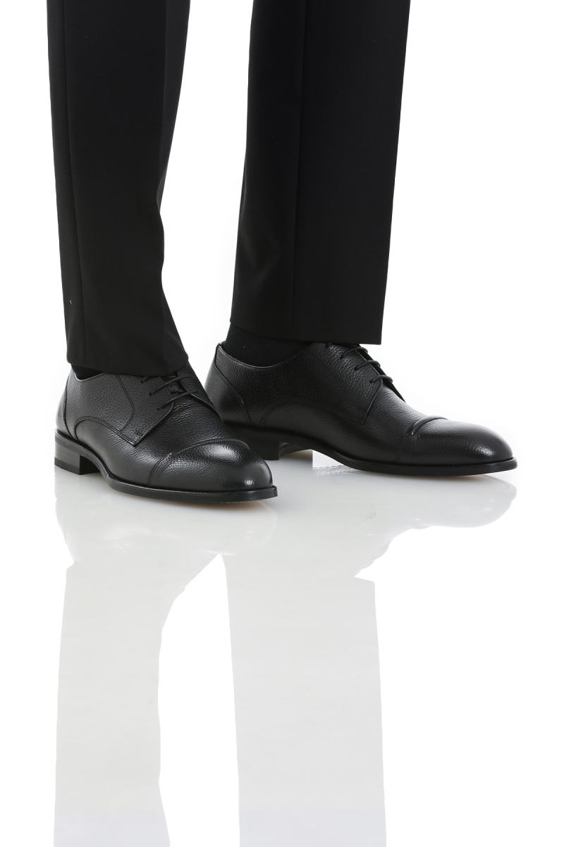 Siyah Klasik Bağcıklı Deri Ayakkabı - Hatem Saykı (1)