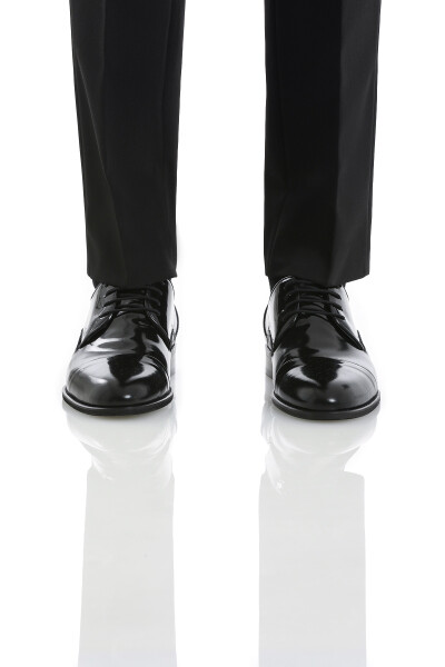 Siyah Klasik Bağcıklı Deri Ayakkabı - 1