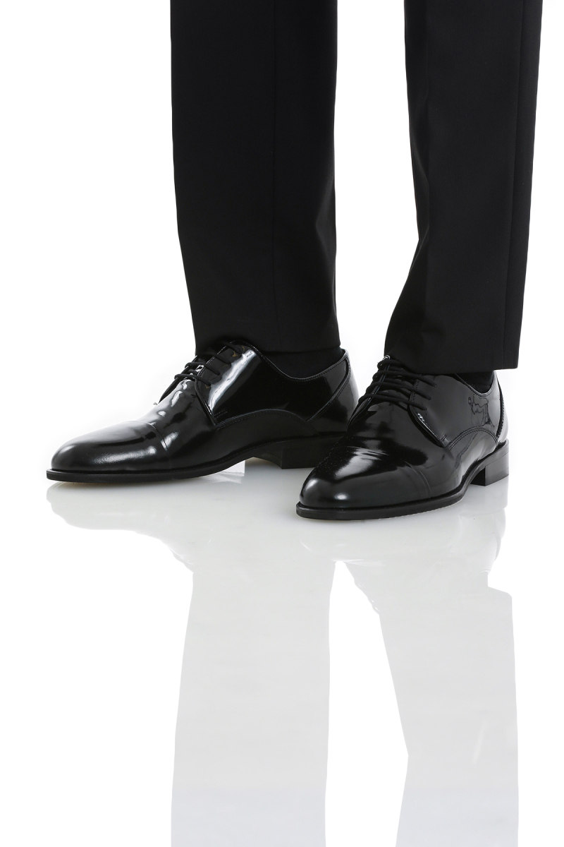 Siyah Klasik Bağcıklı Deri Ayakkabı - Hatem Saykı (1)