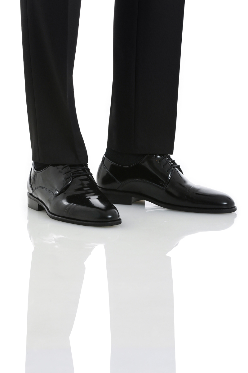 Siyah Klasik Bağcıklı Deri Ayakkabı - Hatem Saykı (1)