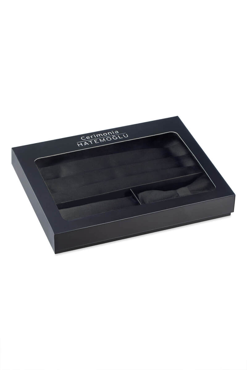 Siyah Kuşak Papyon Mendil Set - Hatemoğlu (1)