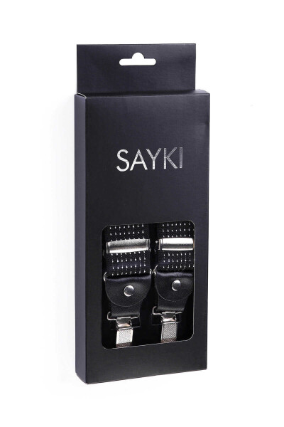 Siyah Puantiye Desenli Pantolon Askısı 