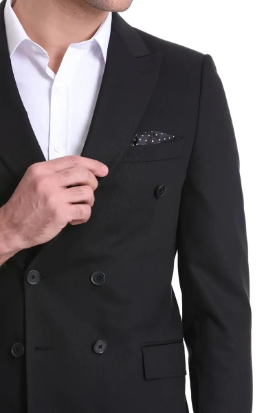 Siyah Puantiyeli Cep Mendili - 3