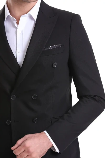 Siyah Puantiyeli Cep Mendili - 4