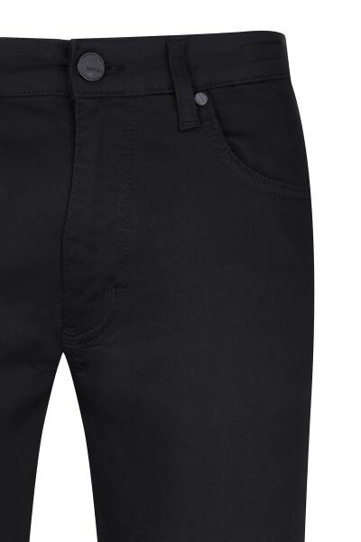 Siyah Rahat Kesim Fit 5 Cep Kanvas Pantolon - 2