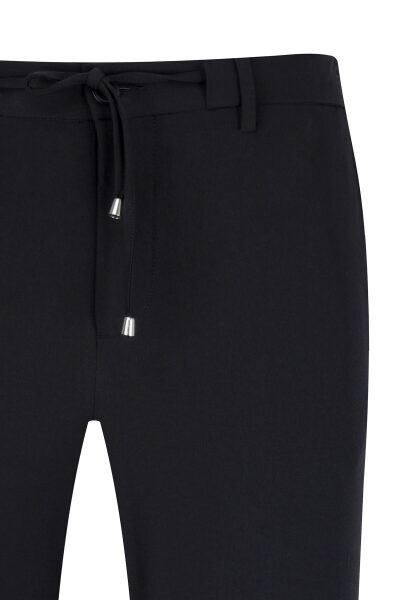 Siyah Rahat Kesim Yandan Cepli Jogger Pantolon - 2