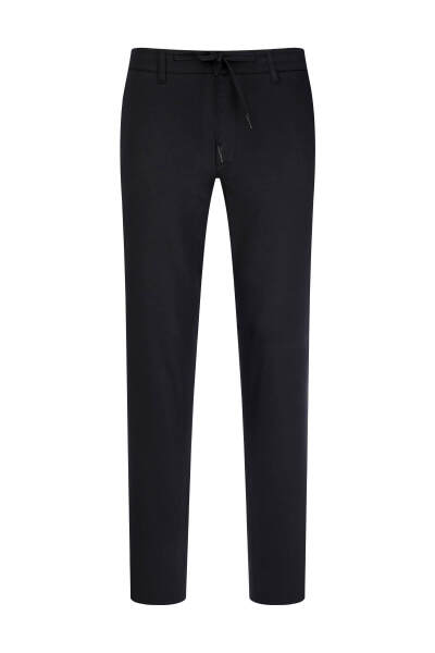 Siyah Rahat Kesim Yandan Cepli Jogger Pantolon - 1