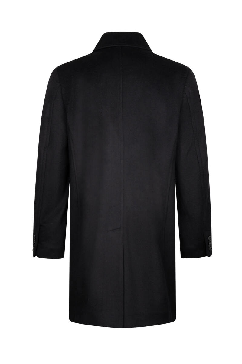 Siyah Regular Fit Bebe Yaka Kaşe Yünlü Palto - Hatem Saykı (1)