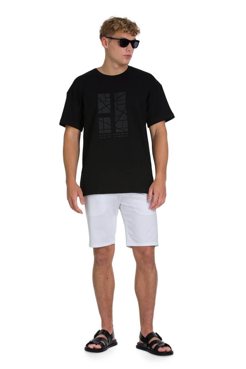 Siyah Regular Fit Bisiklet Yaka Oversize Tişört - HTML (1)