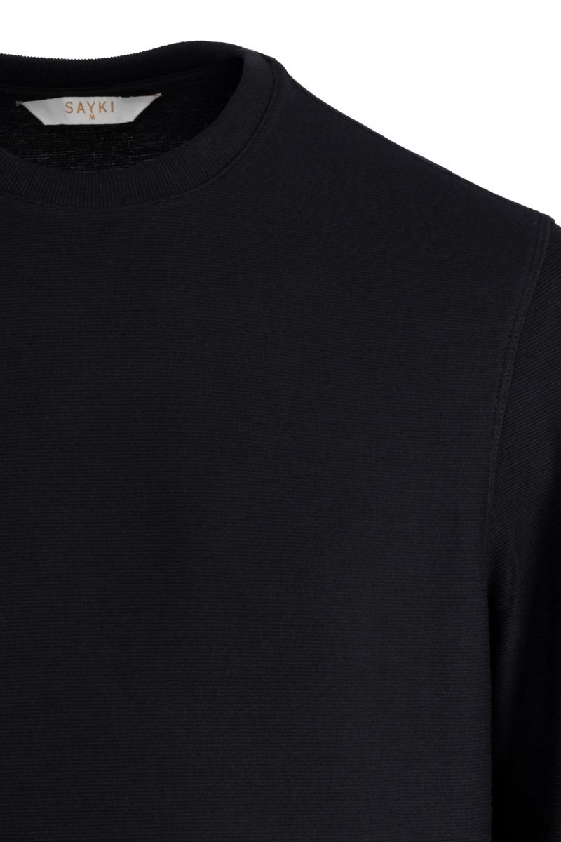 Siyah Regular Fit Bisiklet Yaka Sweatshirt - Saykı (1)