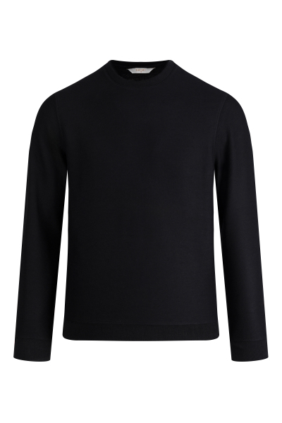 Siyah Regular Fit Bisiklet Yaka Sweatshirt 