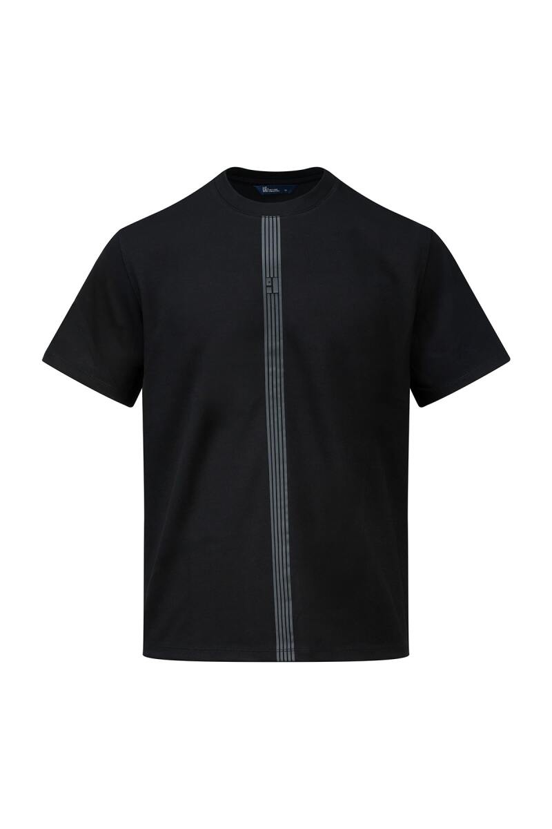 Siyah Regular Fit Bisiklet Yaka Tişört - HTML