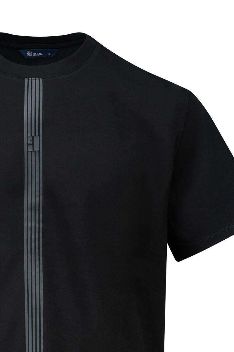Siyah Regular Fit Bisiklet Yaka Tişört - HTML (1)