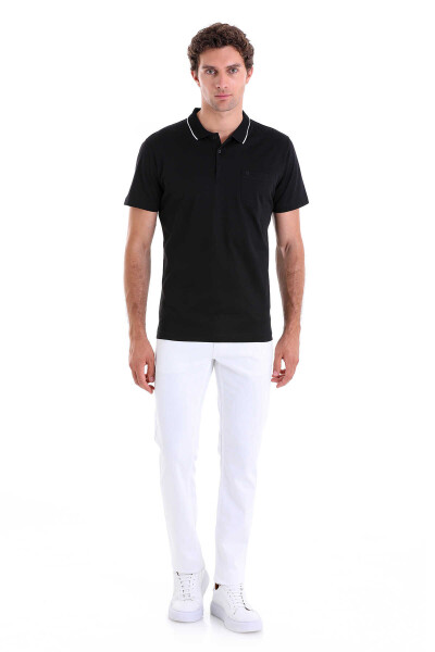Siyah Regular Fit 100% Pamuk Polo Yaka Tişört - 2