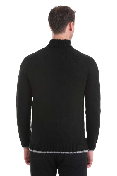 Siyah Regular Fit Balıkçı Yaka Triko Kazak - 11