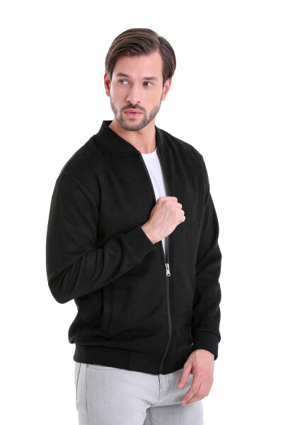 Siyah Regular Fit Bomber Yaka Mevsimlik Mont - 2