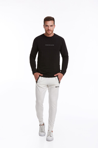 Siyah Regular Fit Pamuklu Bisiklet Yaka Sweatshirt - 6