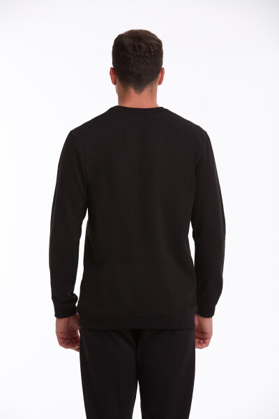 Siyah Regular Fit Pamuklu Bisiklet Yaka Sweatshirt - 11