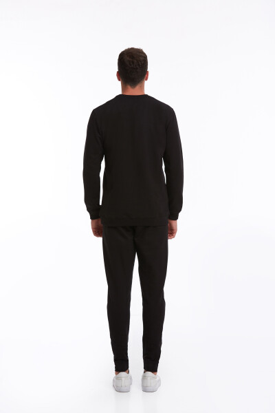 Siyah Regular Fit Pamuklu Bisiklet Yaka Sweatshirt - 13