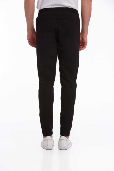 Siyah Regular Fit Pamuklu Dar Paça Eşofman Altı - 4