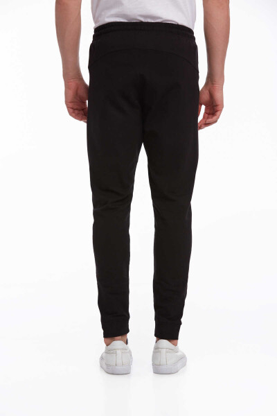 Siyah Regular Fit Pamuklu Dar Paça Eşofman Altı - 5