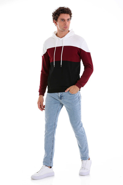 Siyah Regular Fit Pamuklu Kapüşonlu Kanguru Cepli Sweatshirt - 4