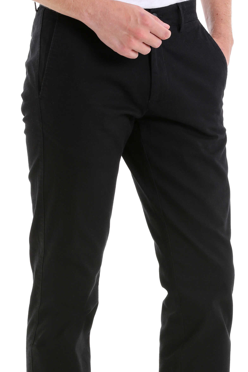 Siyah Regular Fit Yandan Cep Kanvas Pantolon - Hatemoğlu (1)