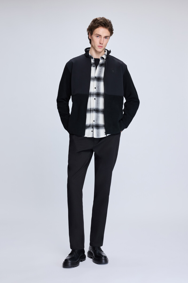 Siyah Regular Fit Hakim Yaka Baharlık Mont - HTML (1)