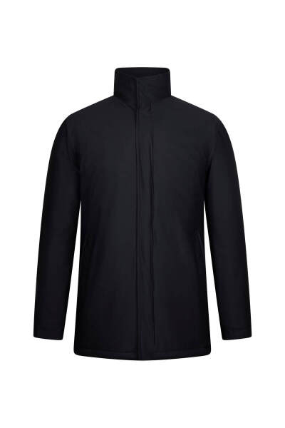 Siyah Regular Fit Hakim Yaka Kaban 