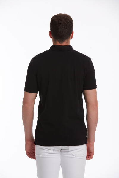 Siyah Regular Fit 100% Pamuk Polo Yaka Tişört - 13