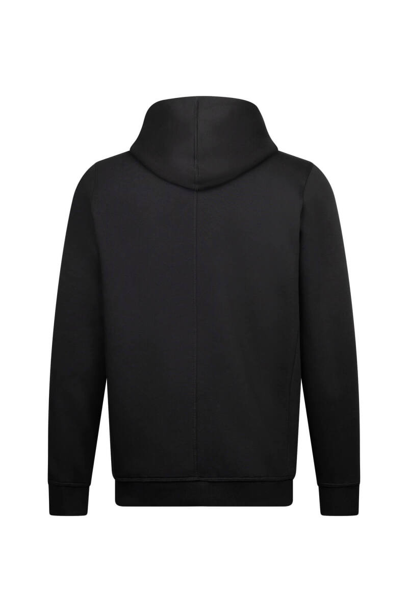 Siyah Regular Fit Pamuklu Tam Fermuarlı Kapüşonlu Sweatshirt - HTML (1)