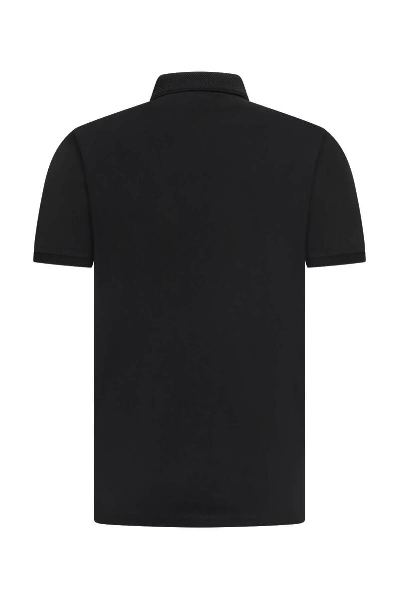 Siyah Regular Fit Polo Yaka Pamuklu Tişört - Hatemoğlu (1)