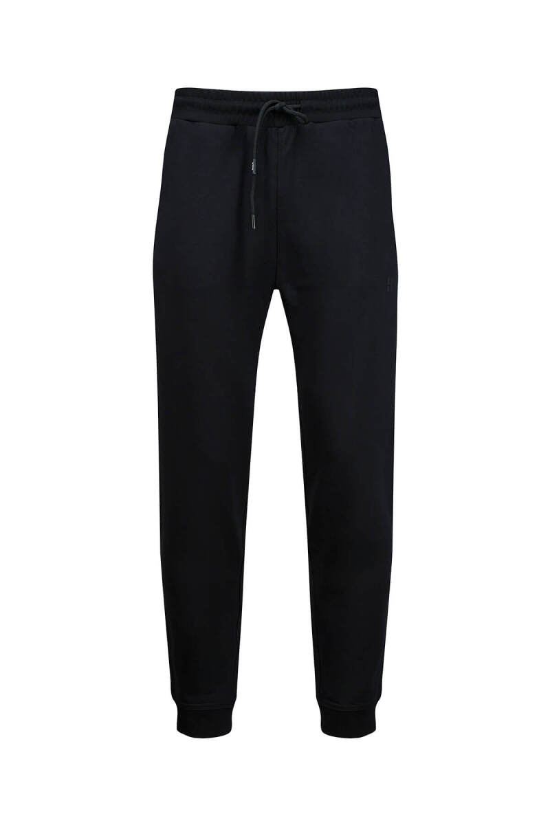 Siyah Regular Fit Yandan Cepli Pamuklu Eşofman Altı - HTML