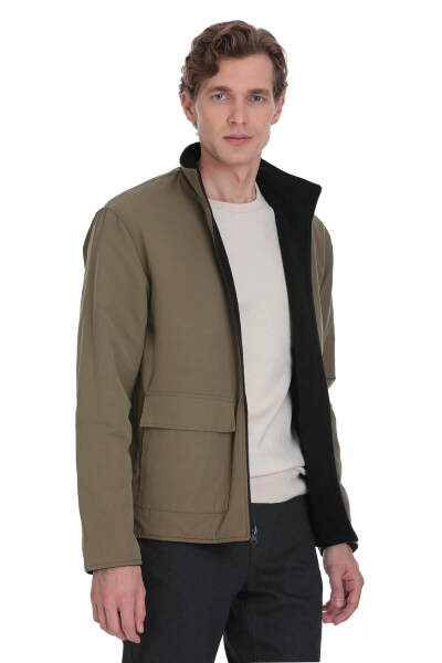 Siyah Regular Fit Yarım Balıkçı Yaka Baharlık Mont - 7