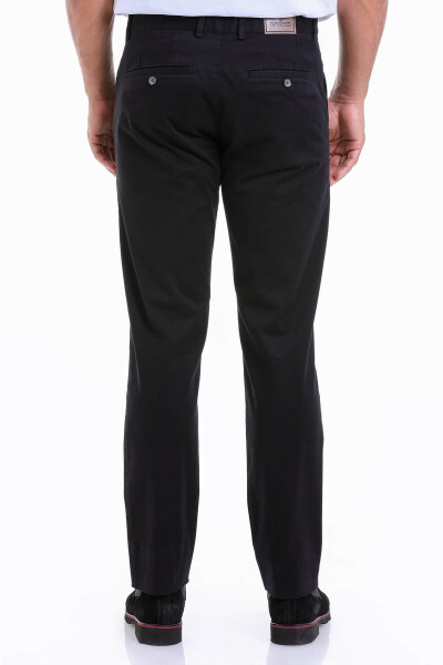 Siyah Regular Fit Pamuklu Yandan Cep Kanvas Pantolon - 6
