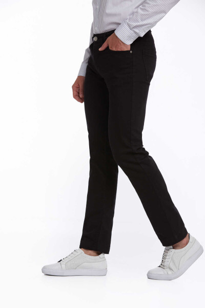 Siyah Regular Fit Pamuklu 5 Cep Kot Pantolon - 4