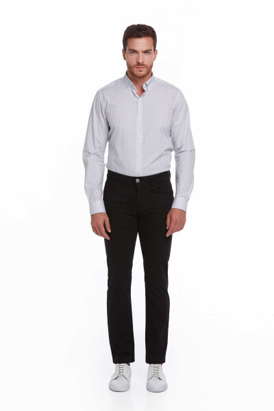 Siyah Regular Fit Pamuklu 5 Cep Kot Pantolon 