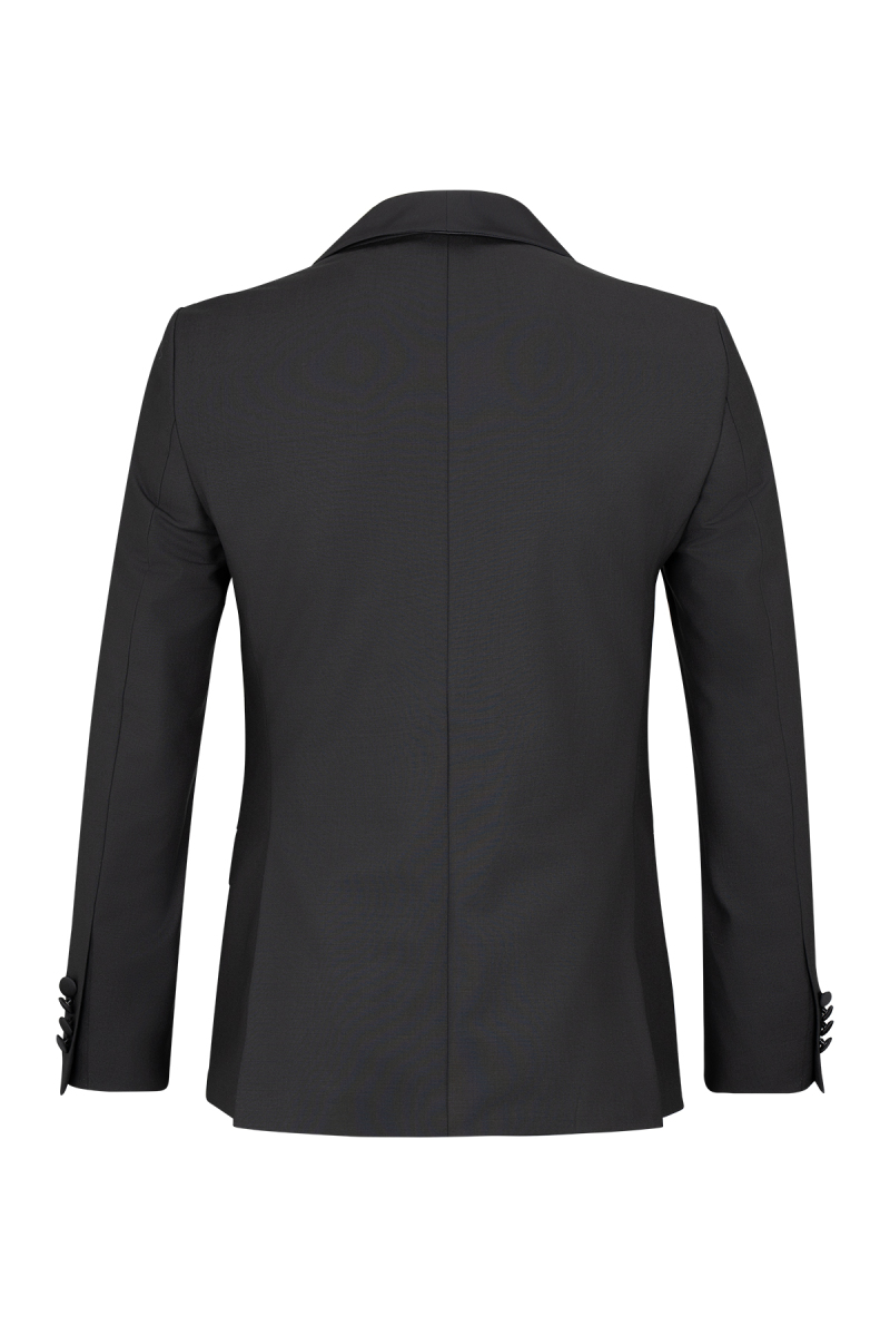 Siyah Slim Fit Çıkma Şal Yaka Damatlık - Saykı (1)