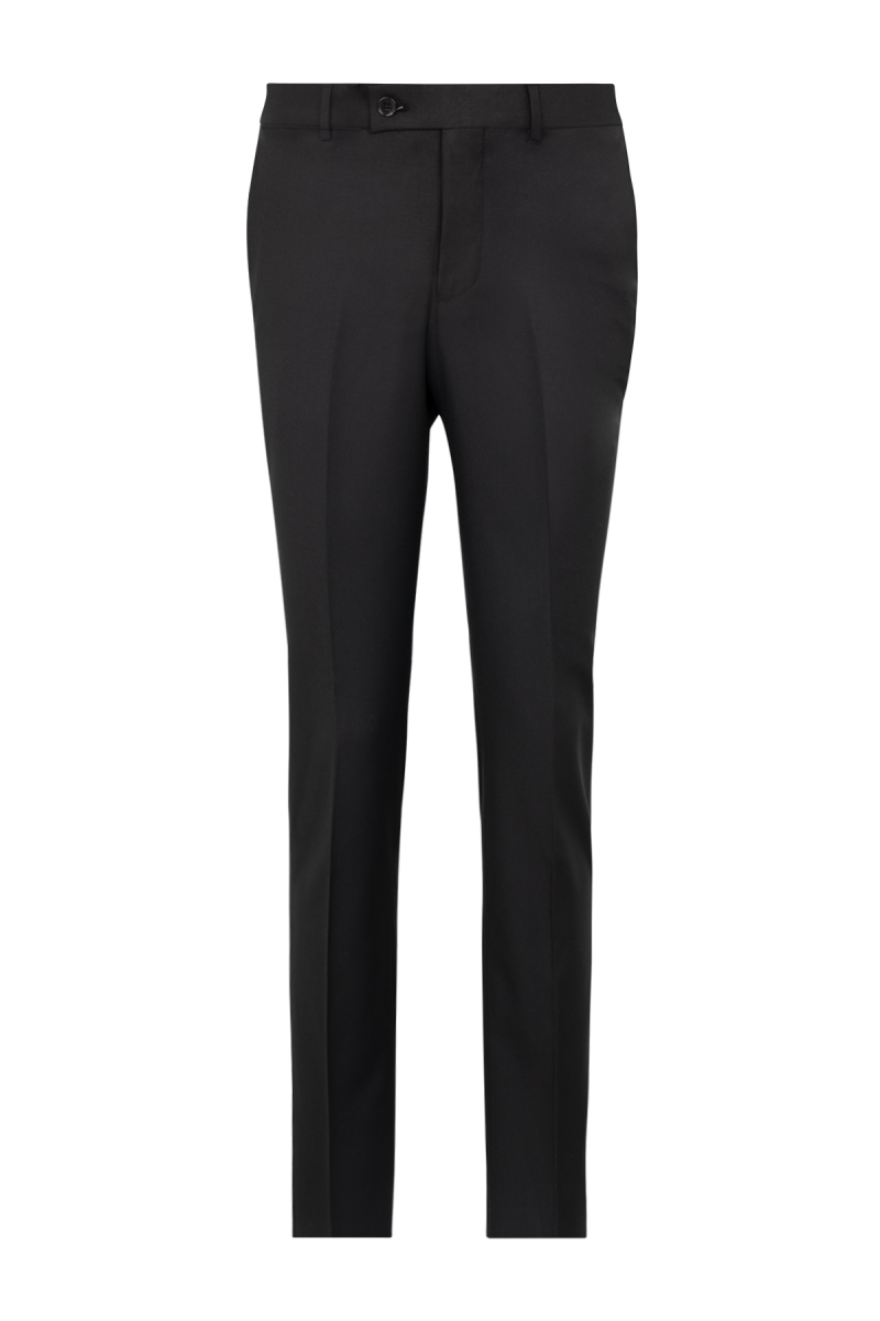 Siyah Slim Fit Çizgili Mono Yaka Takım Elbise - Hatemoğlu (1)