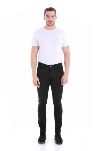 Siyah Slim Fit Pamuklu 5 Cep Kanvas Pantolon - 7