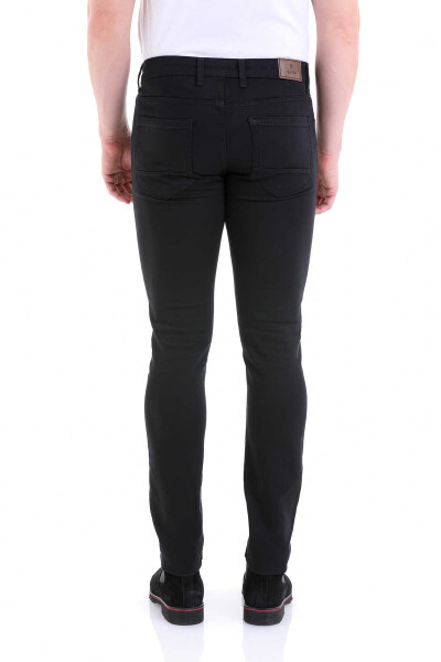 Siyah Slim Fit Pamuklu 5 Cep Kanvas Pantolon - 9