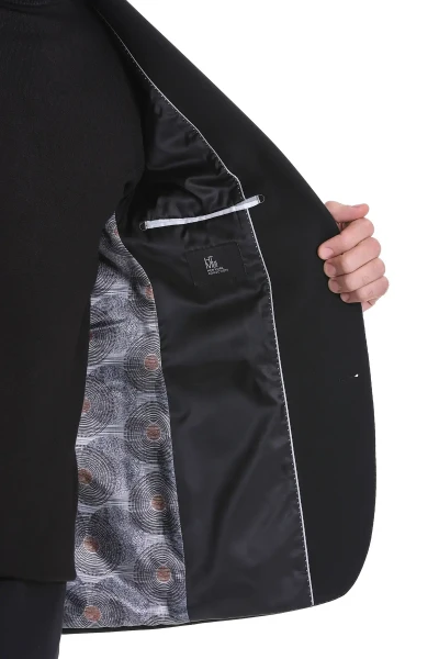 Siyah Slim Fit Mono Yaka Klasik Ceket - 7