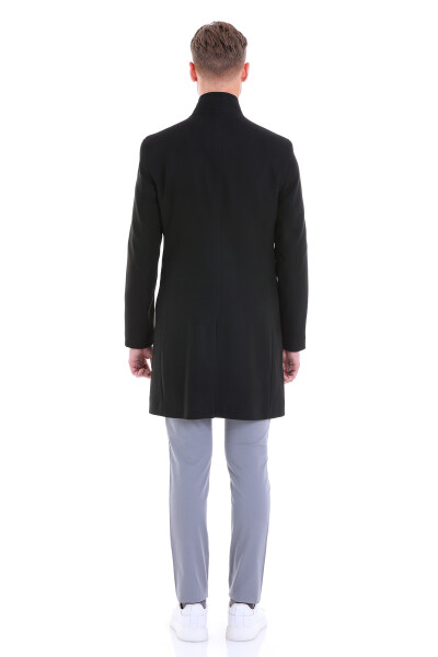 Siyah Regular Fit Mono Yaka Palto - 14
