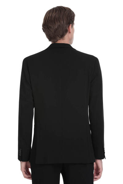 Siyah Slim Fit Mono Yaka Casual Takım Elbise - 7