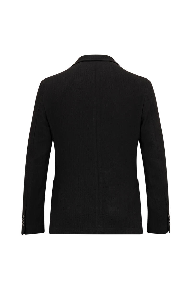 Siyah Slim Fit Mono Yaka Klasik Ceket - HTML (1)