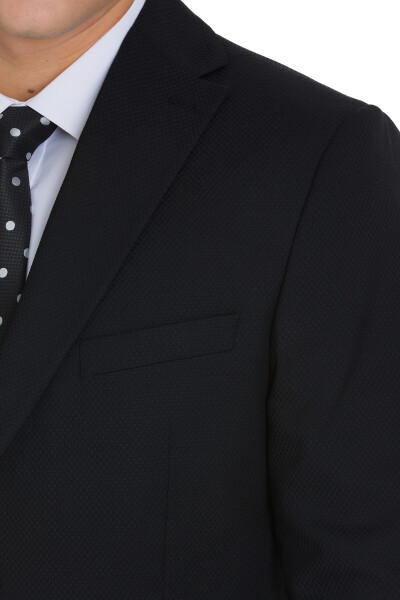 Siyah Slim Fit Mono Yaka Klasik Takım Elbise - 5