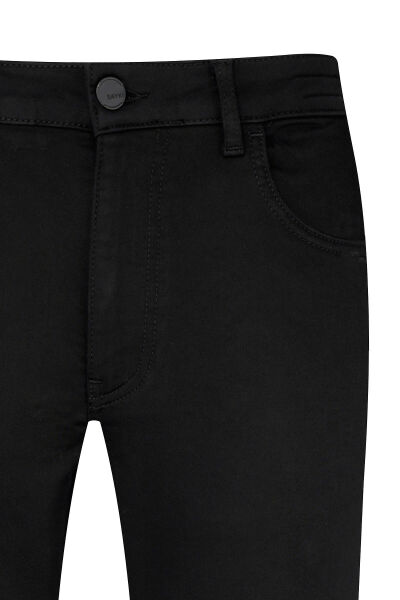 Siyah Slim Fit Pamuklu 5 Cep Kanvas Pantolon - 2