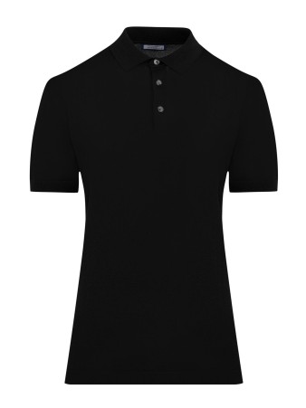 Siyah Regular Fit Polo Yaka Rayon Triko Tişört - 2