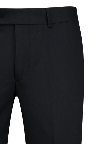 Siyah Slim Fit Yandan Cep Yünlü Kumaş Pantolon - 2